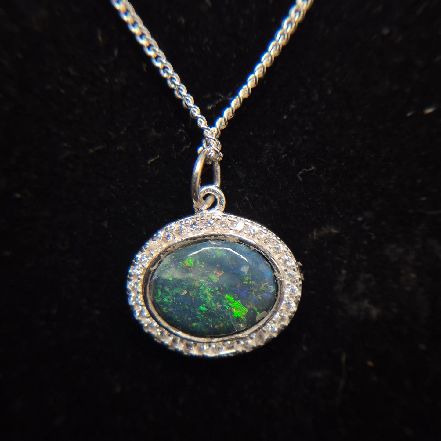 Horizontal Opal Doublet Necklace