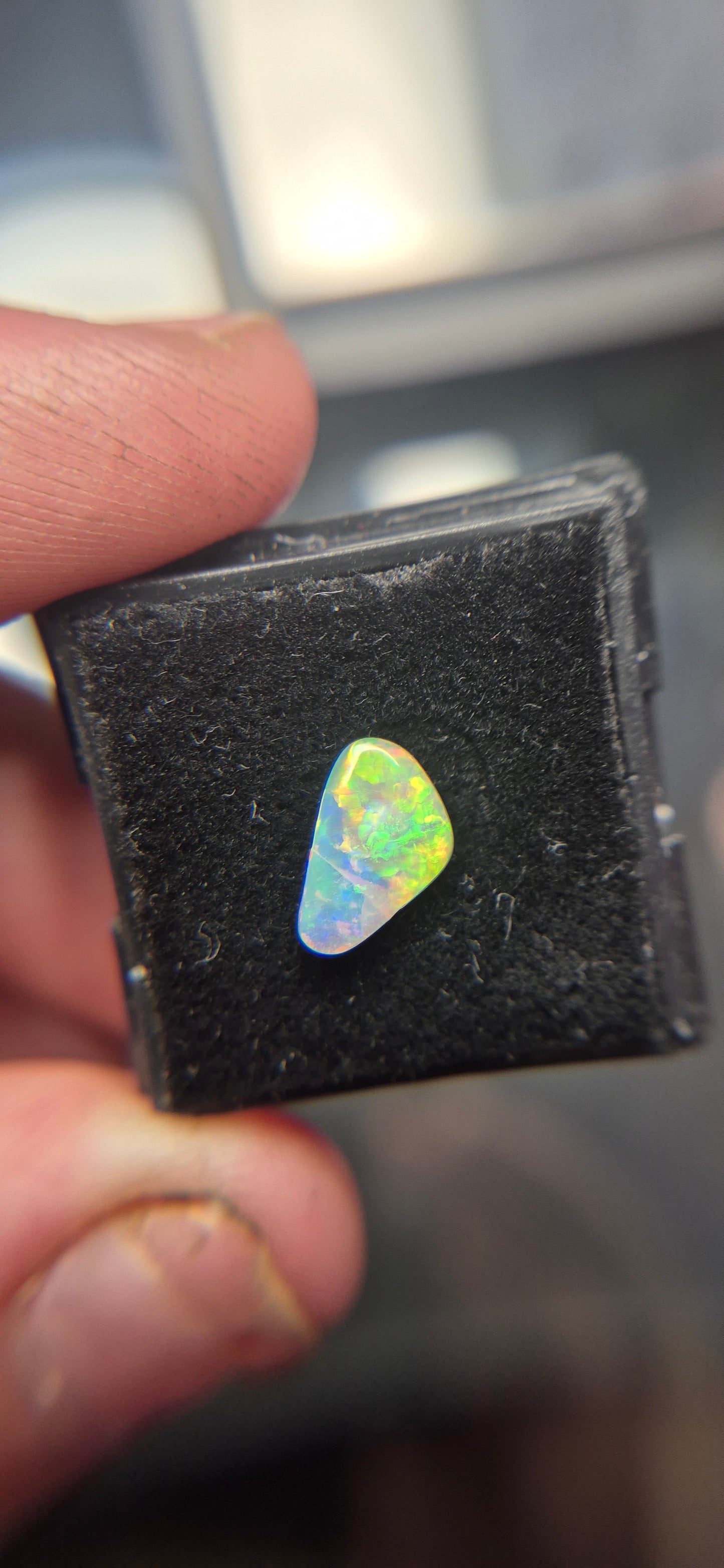 0.80ct Freeform Coober Pedy Opal – Bright Full Spectrum Harlequin Fire