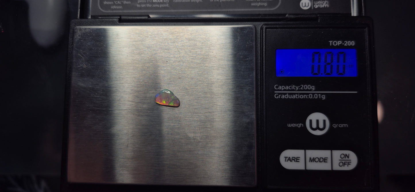 0.80ct Freeform Coober Pedy Opal – Bright Full Spectrum Harlequin Fire