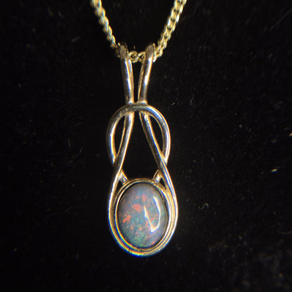 9Ct Solid Gold Dark Opal Necklace