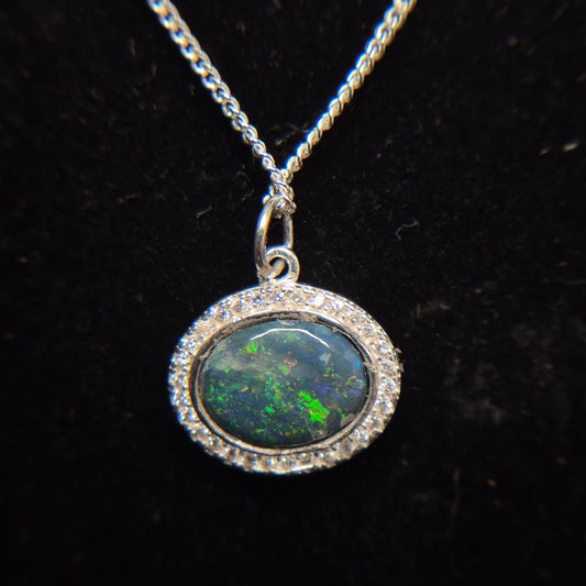 Horizontal Opal Doublet Necklace