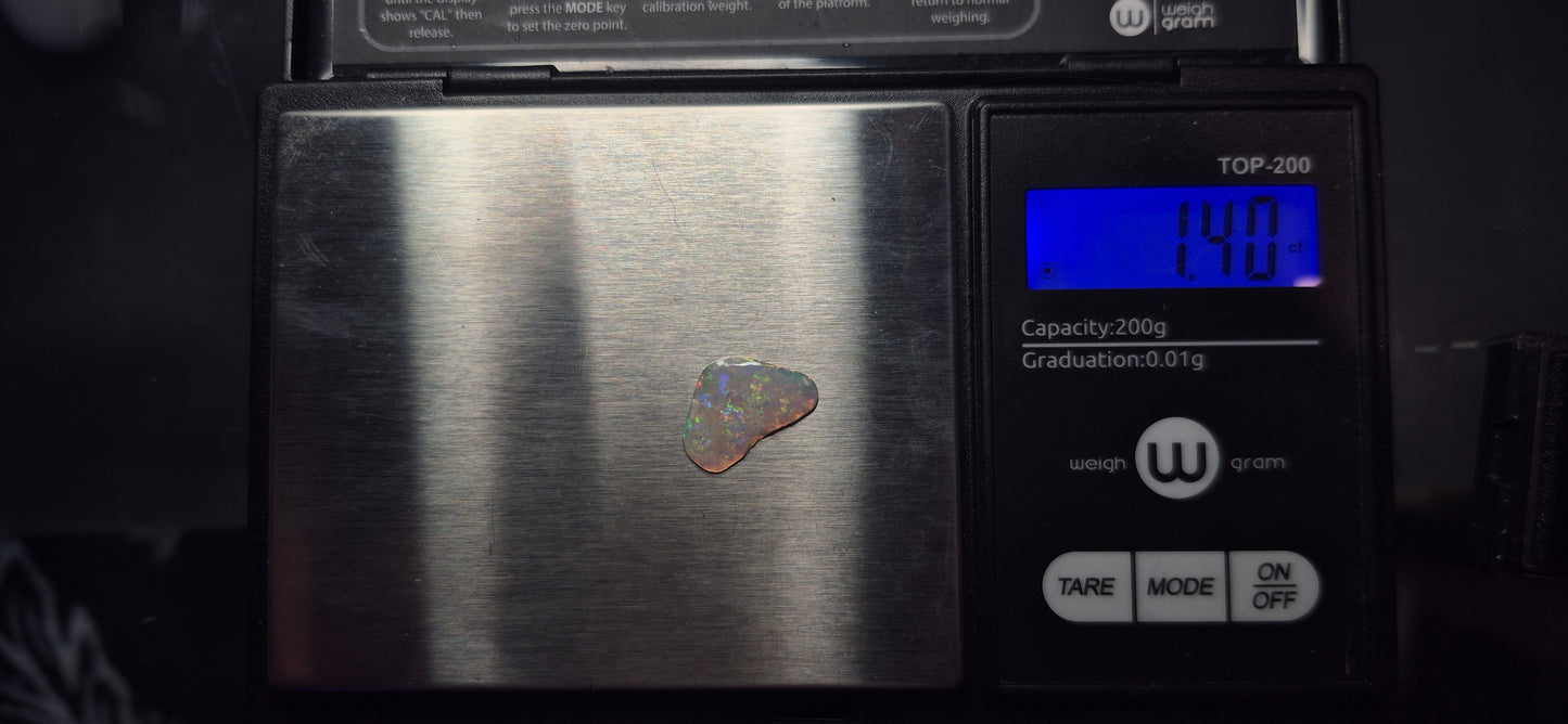 1.40ct Freeform Coober Pedy Solid Opal –Bright Multicolor Floral/Broadflash