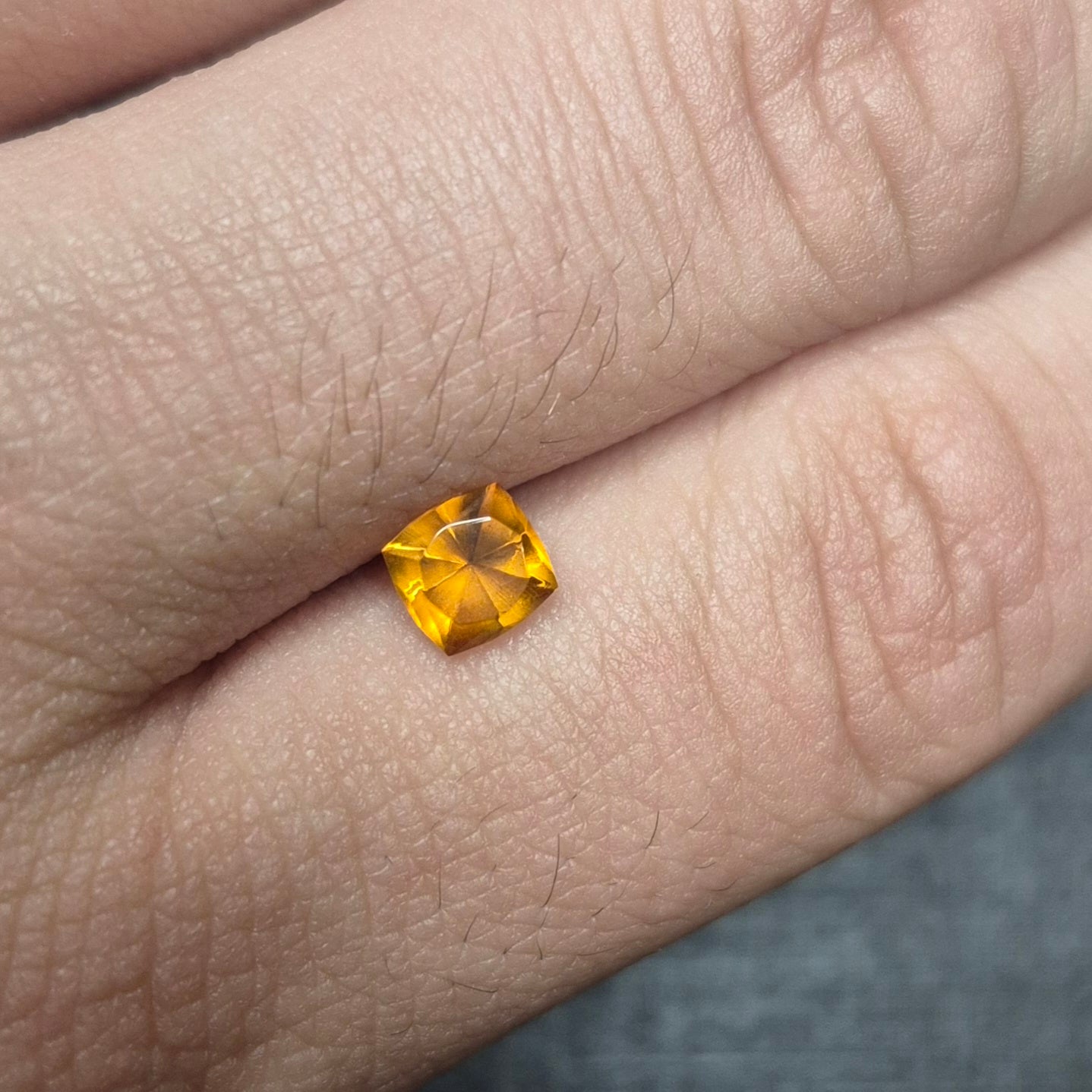 Natural Santa Ana Citrine - 0.8 ct Cushion - Brilliant Golden Shine