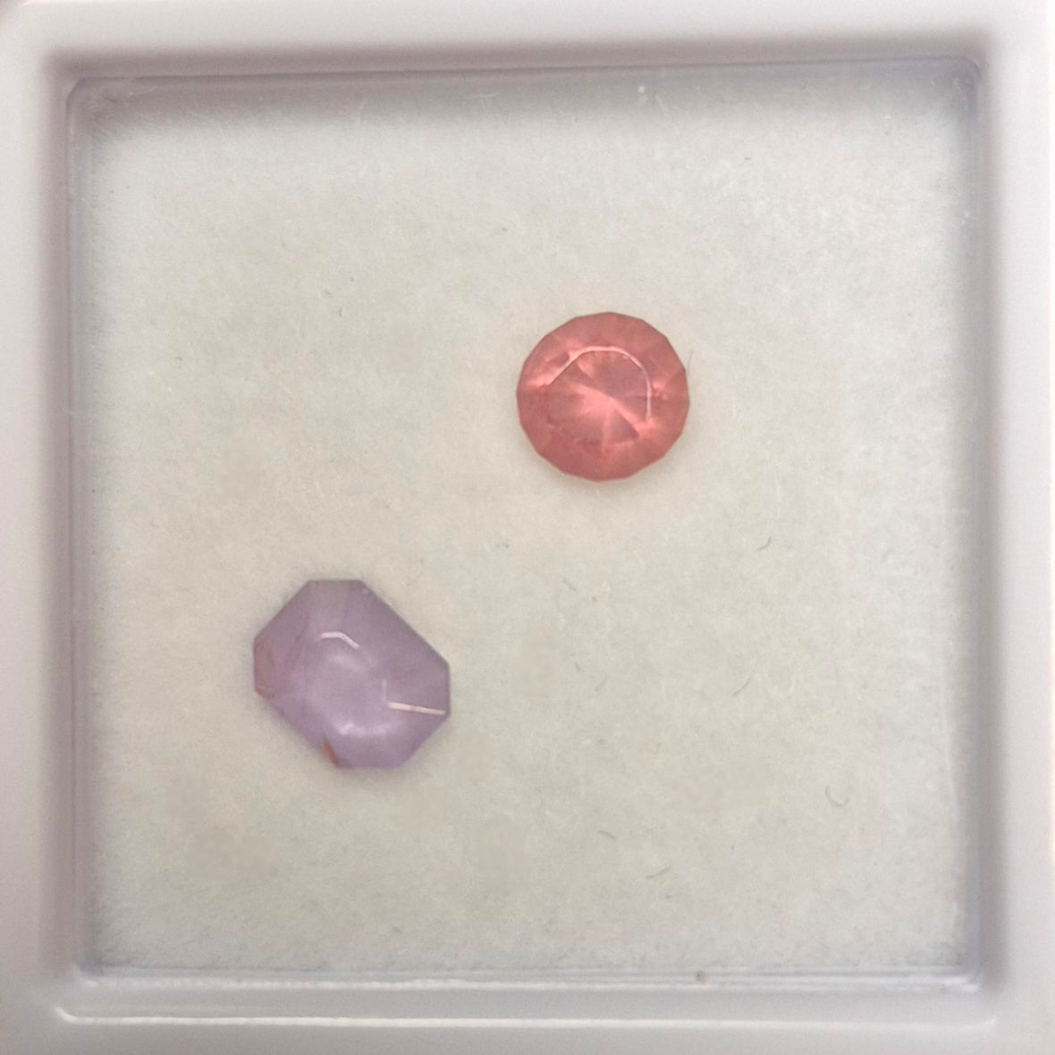 Pastel Umba Sapphire Pair – 0.80 ct – Hand-Cut Peach & Lavender Sapphires