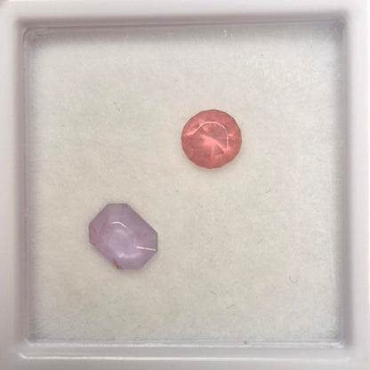 Pastel Umba Sapphire Pair – 0.80 ct – Hand-Cut Peach & Lavender Sapphires