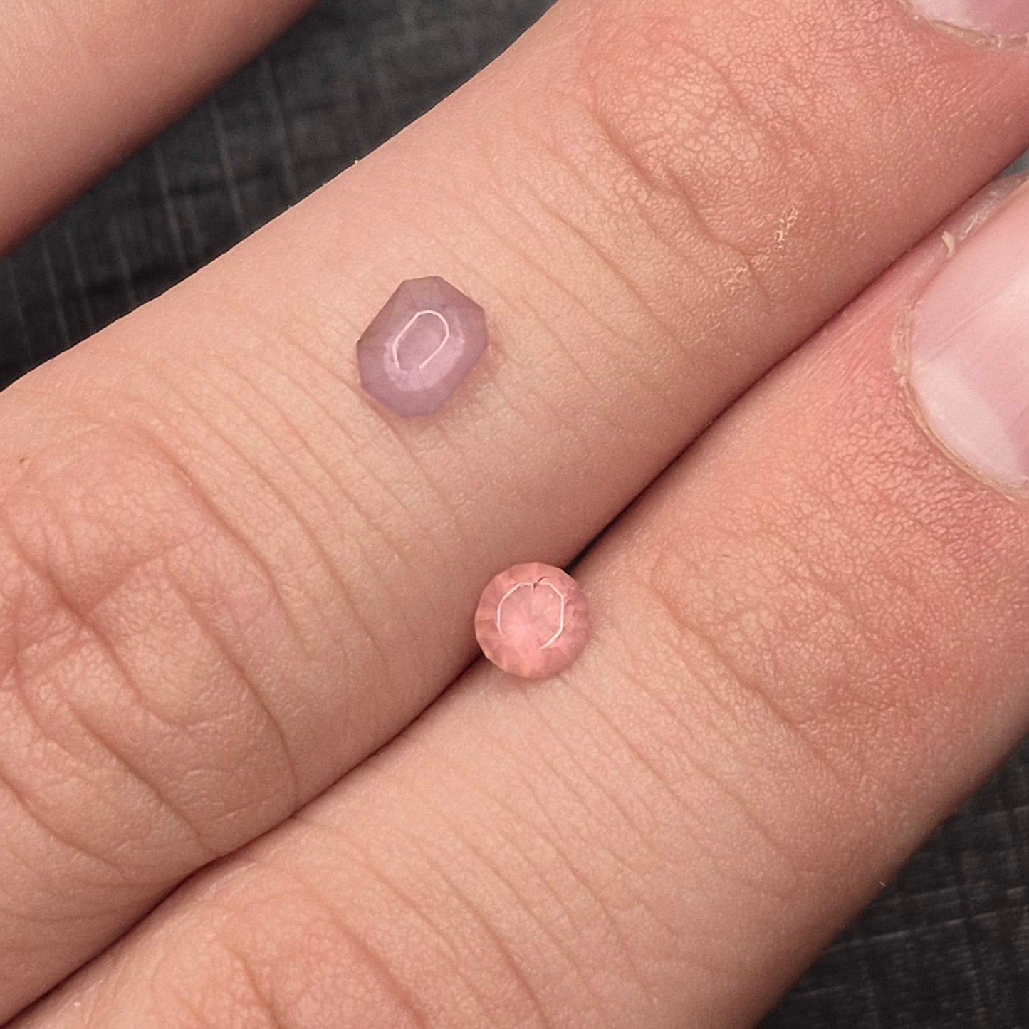 Pastel Umba Sapphire Pair – 0.80 ct – Hand-Cut Peach & Lavender Sapphires