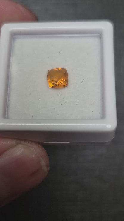 Natural Santa Ana Citrine - 0.8 ct Cushion - Brilliant Golden Shine
