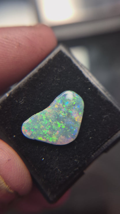 1.40ct Freeform Coober Pedy Solid Opal –Bright Multicolor Floral/Broadflash